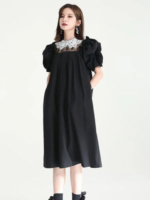 Lace Fairy Long Black Dress