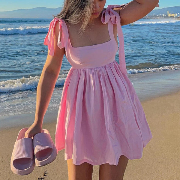 Hot Pink Strap Mini Dress