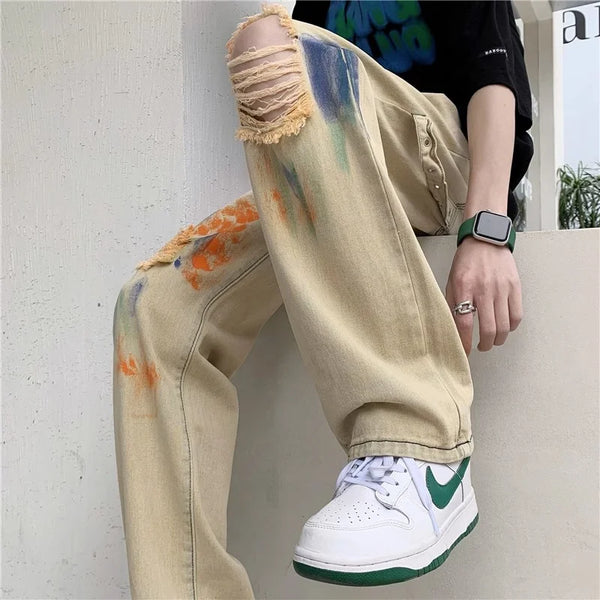 Khaki Y2k Grunge Jeans