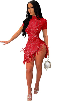 Lace Red Mini Dress