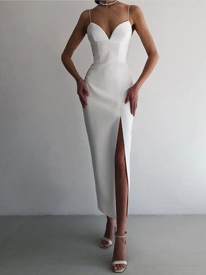 Ladies White Midi Dresses