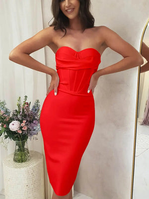 Latex Mini Dress Red