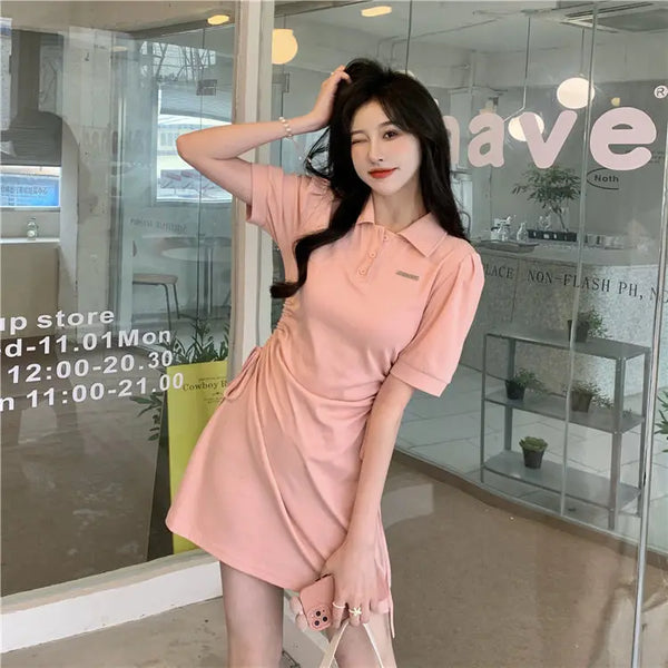 Light Pink Long Sleeve Mini Dress