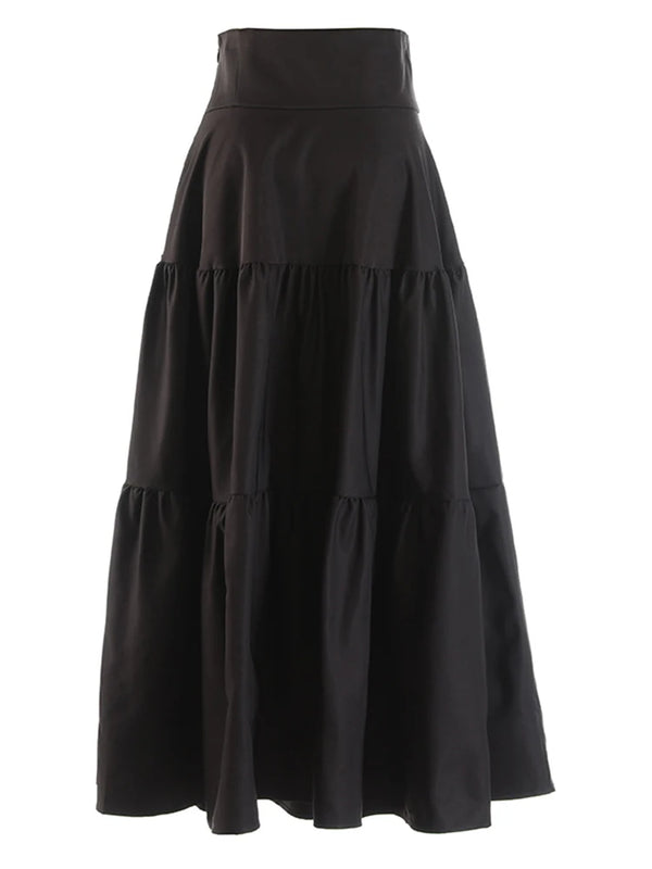 Long Black Chiffon Maxi Skirt