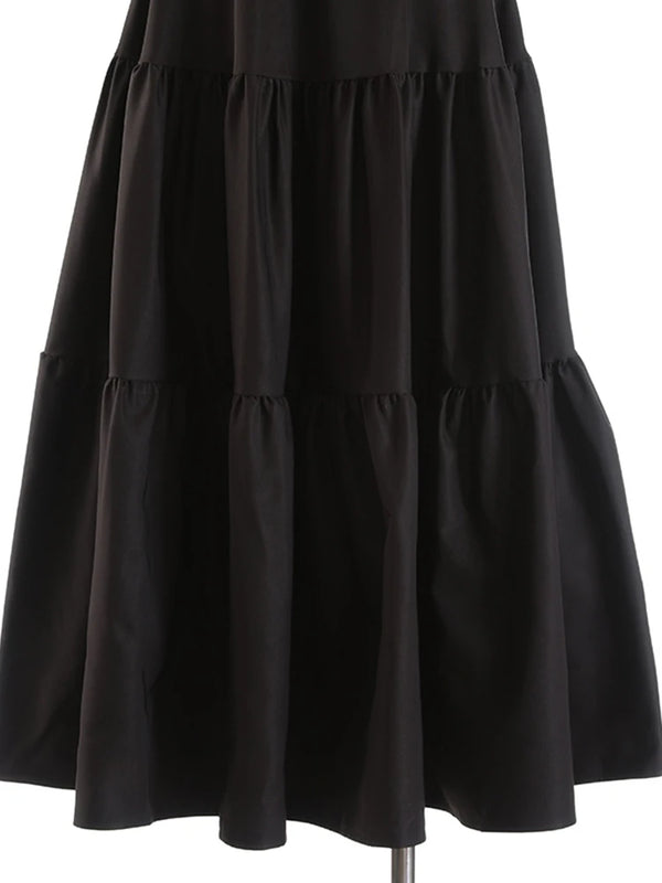 Long Black Chiffon Maxi Skirt