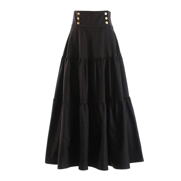 Long Black Chiffon Maxi Skirt