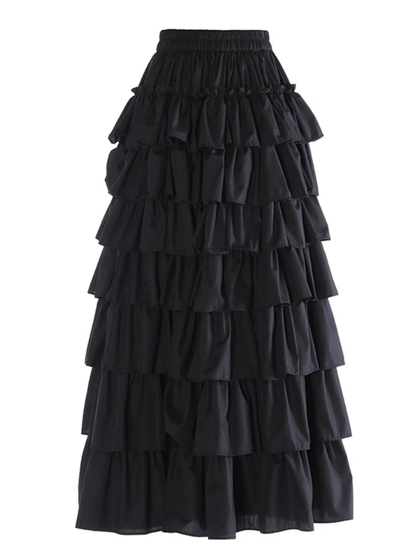 Long Black Fitted Maxi Skirt