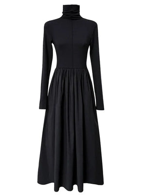 Long Black Turtleneck Dress