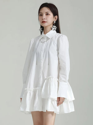 Long Sleeve Midi White Dress