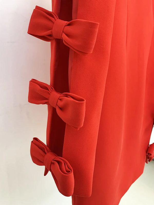 Long Sleeve Mini Dress Red