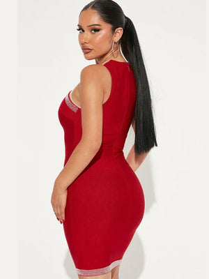 Long Sleeve Mini Red Dress
