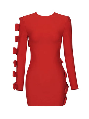 Long Sleeve Red Dress Mini