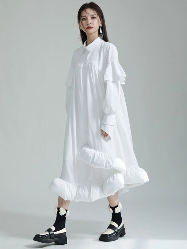 Long Sleeve White Dress Midi