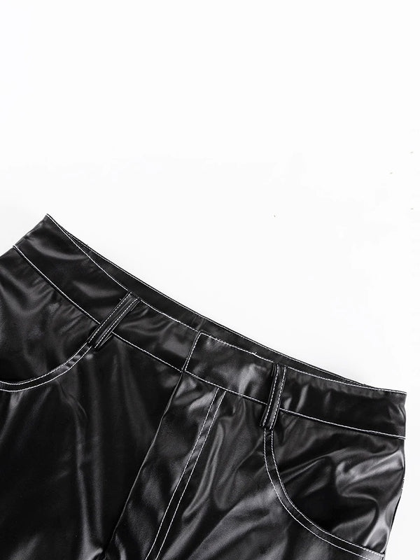 Maxi Black Leather Skirt