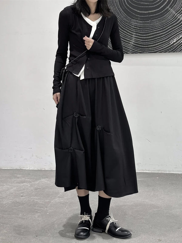 Maxi Long Black Skirt