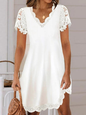 Midi Dress White Lace