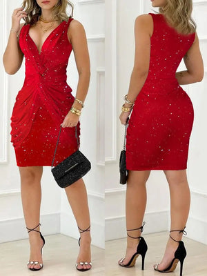 Mini Dress Red Sparkle