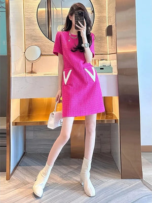 Pink Chiffon Mini Dress