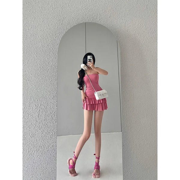 Pink Cut Out Mini Dress