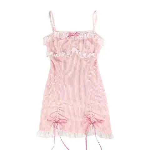 Pink Lace Mini Dress