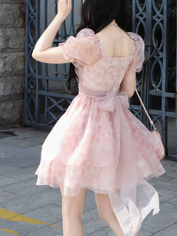 Pink Metallic Mini Dress