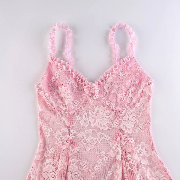 Pink Mini Lace Dress