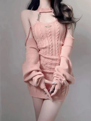 Pink Ruffle Mini Dress