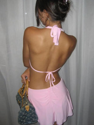 Pink Strapless Mini Dress