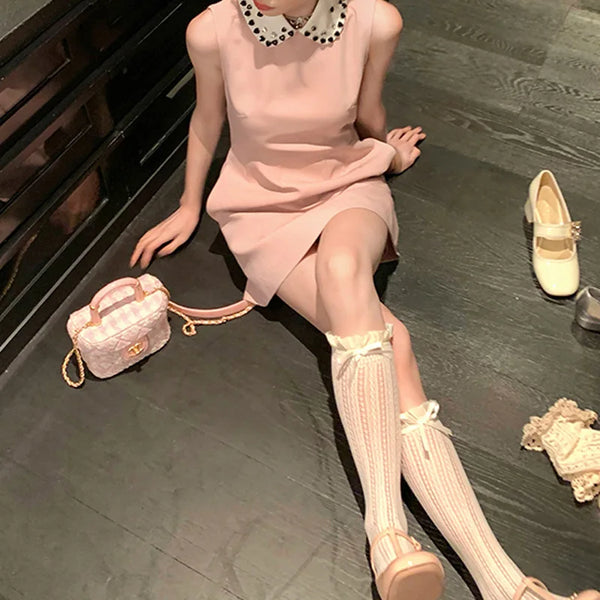 Pink Velvet Mini Dress