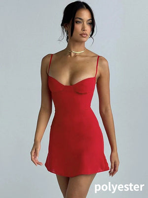 Red A-line Mini Dress