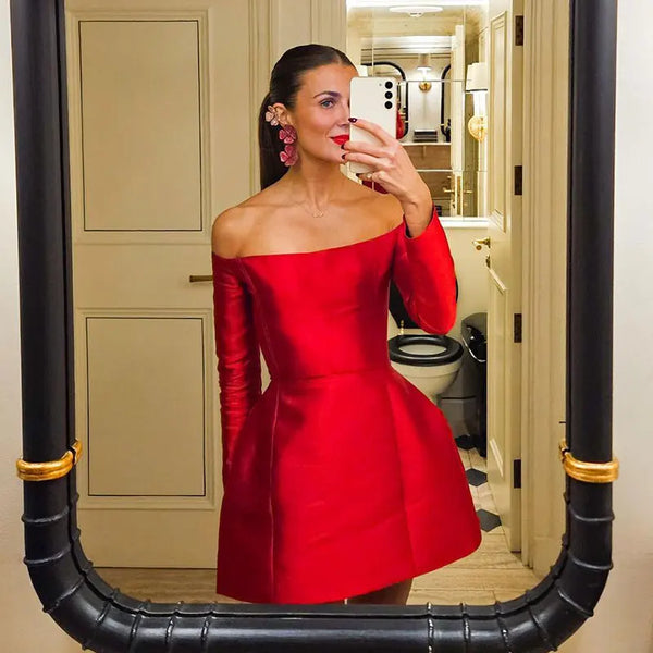 Full Red Mini Dress