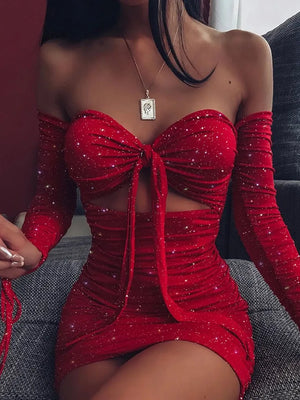 Red Bow Mini Dress