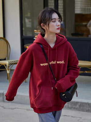 Red Cropped hoodie Y2K