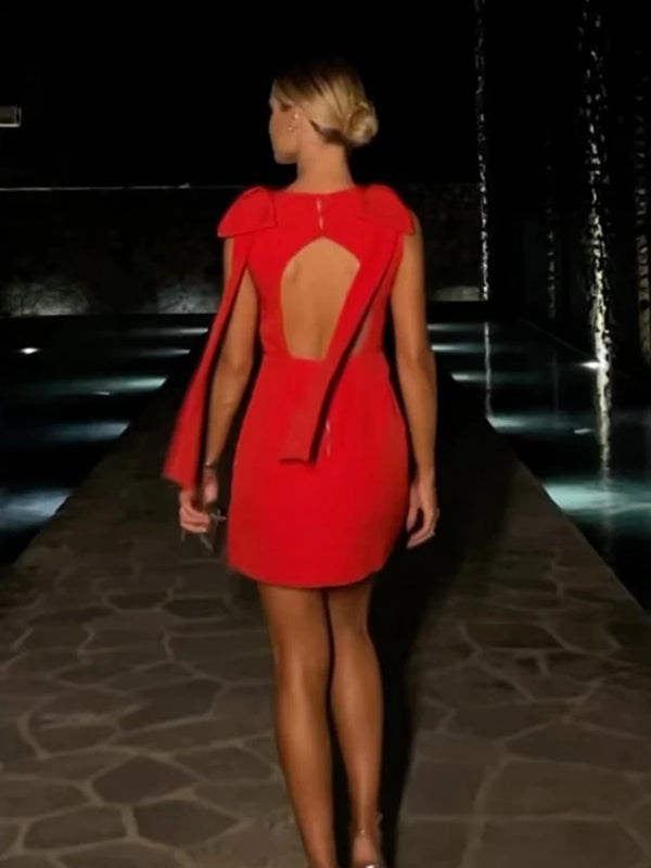 Red Cut Out Mini Dress