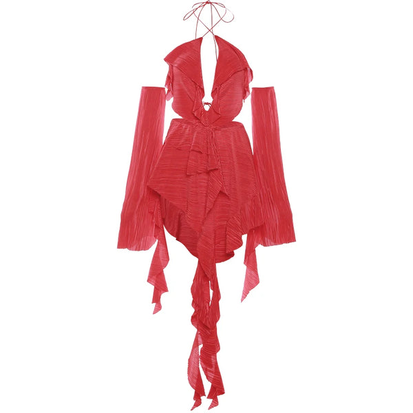 Red Fringe Mini Dress