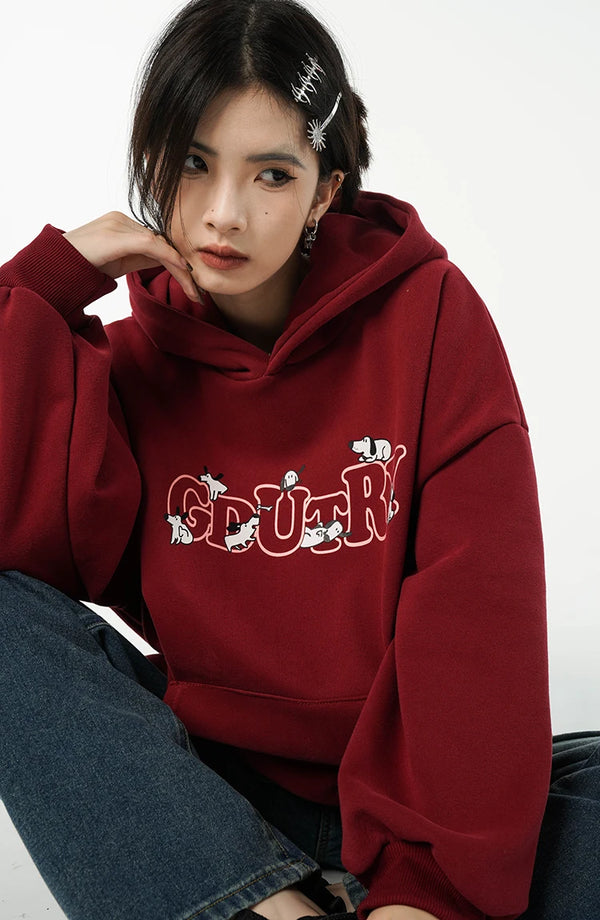 Red hoodie Y2K