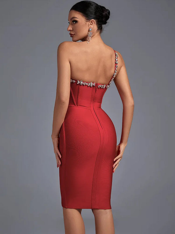 Red Mini Dress With Slit