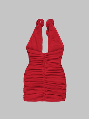 Red mini tube dress