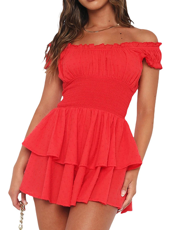Red Ruffle Mini Dress