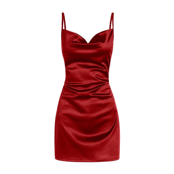 Red Satin Dress Mini