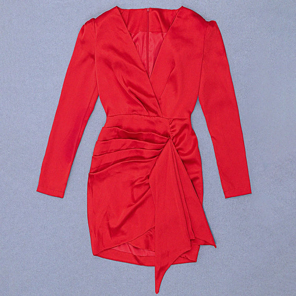 Red Satin Mini Dress
