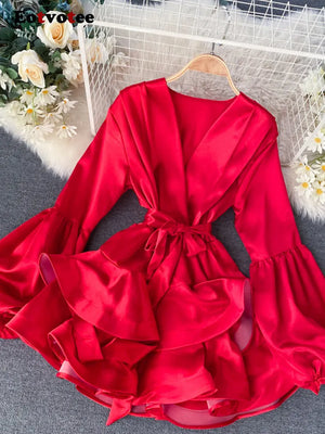 Red Silk Mini Dress