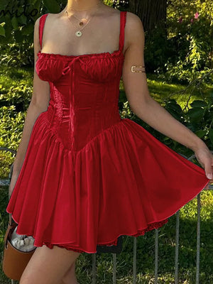 Red Slit Mini Dress