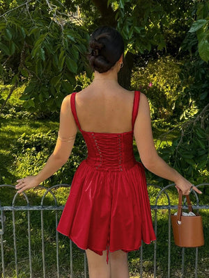 Red Slit Mini Dress