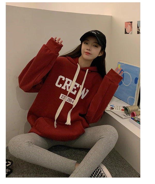 Red Y2K Fashion hoodie