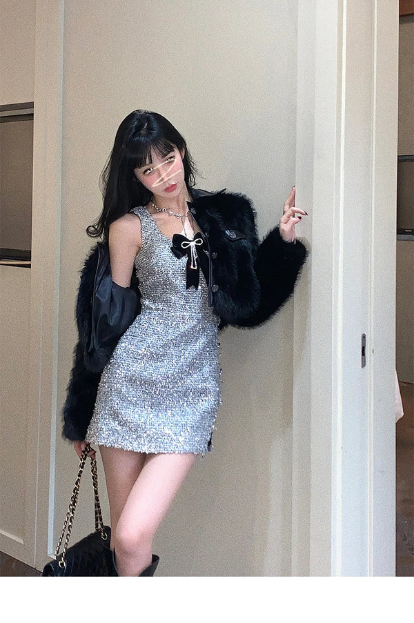 Sequin Silver Dress