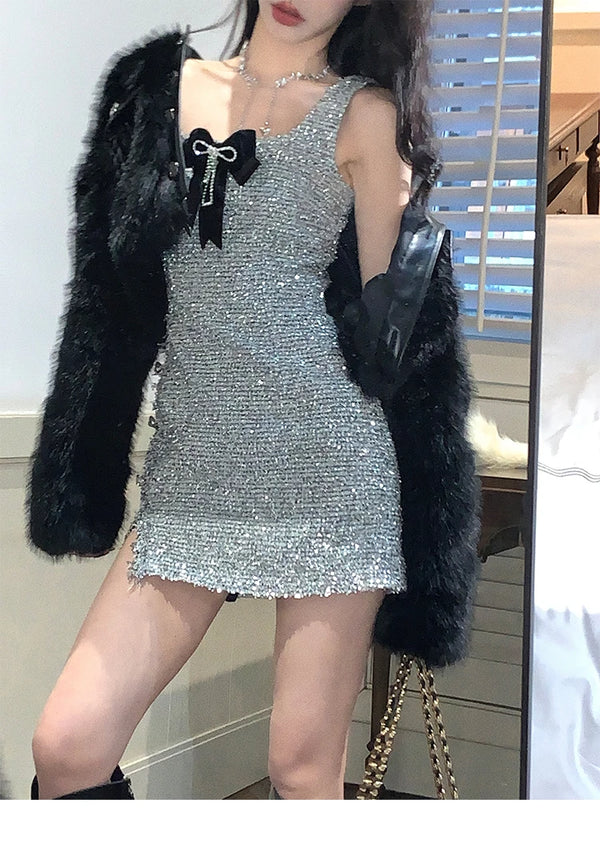 Sequin Silver Dress