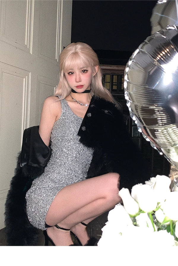 Sequin Silver Dress