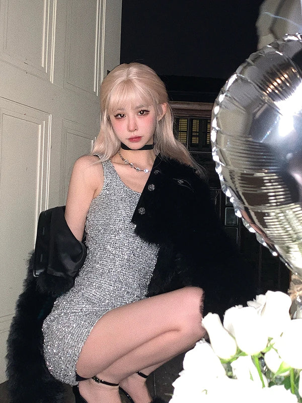 Sequin Silver Dress