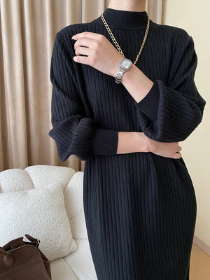 Sweater Dress Black Long Sleeve